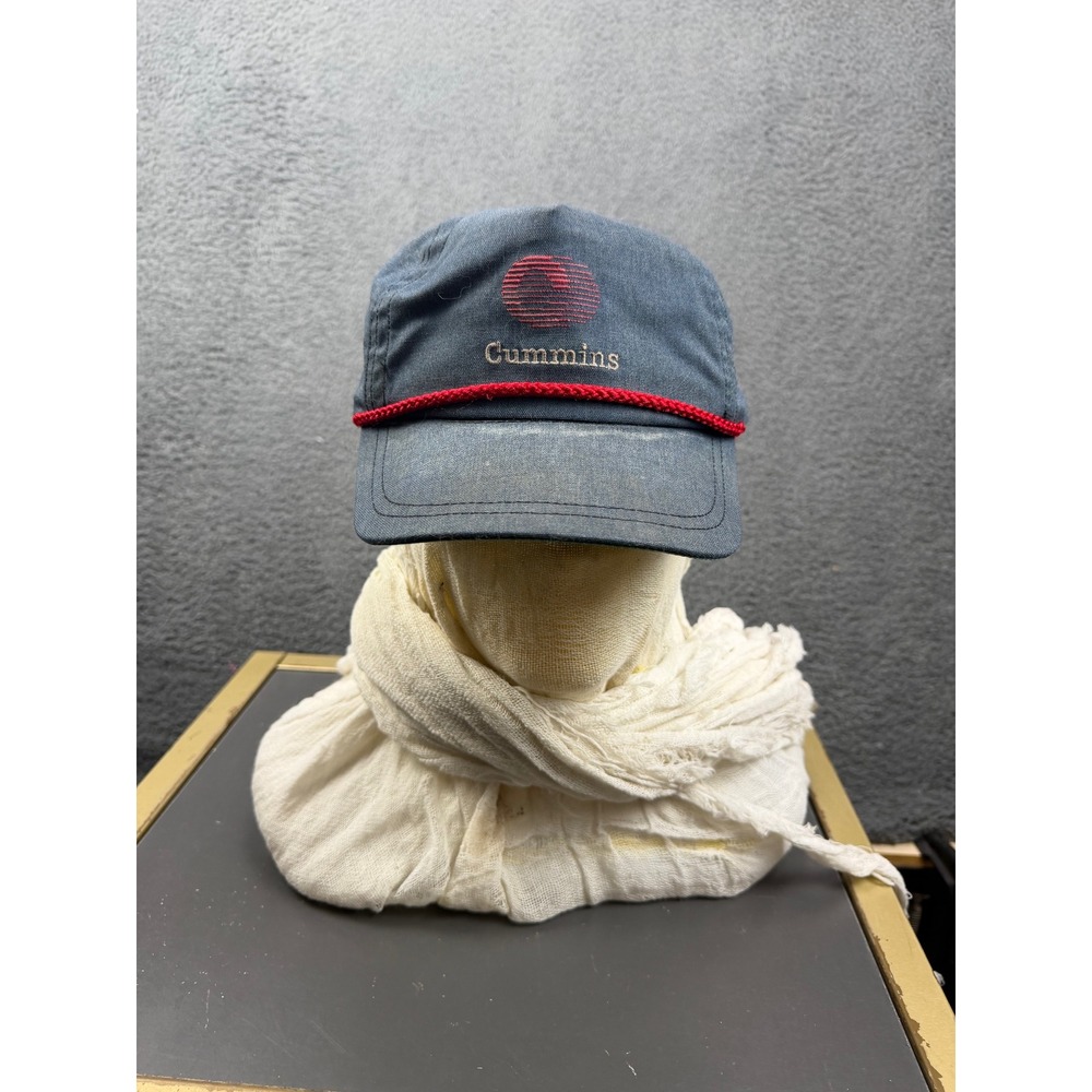 Cummins Blue Baseball Cap Embroidered Logo Red Rope Strapback‎ Mens